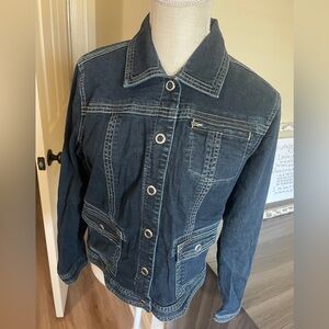 Chico’s Platinum Jean Jacket Denim Size 1 Small Medium